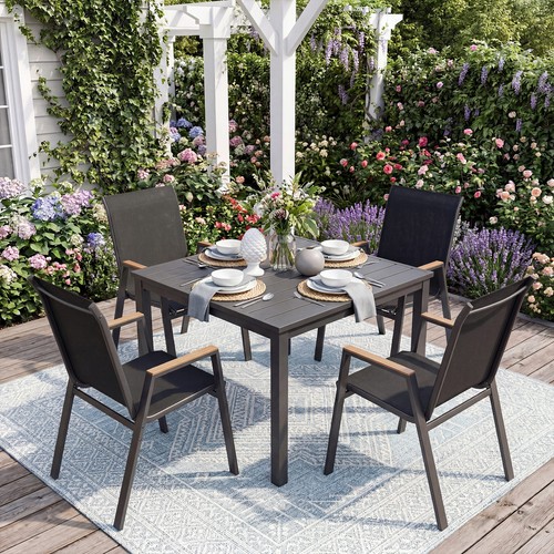 Stackable patio chairs set - stackable,