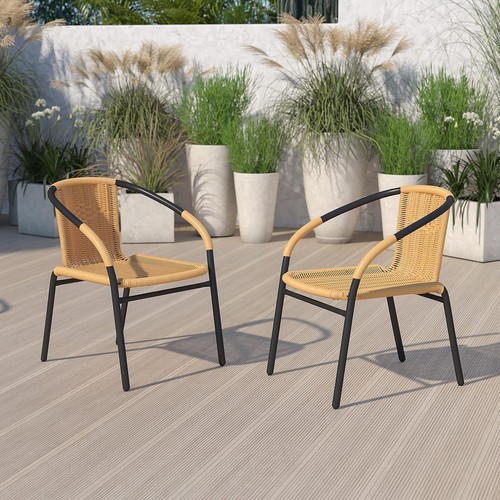 Beige rattan stackable - beige,