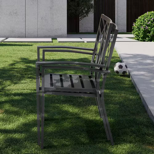 Black iron stackable outdoor - stackable,