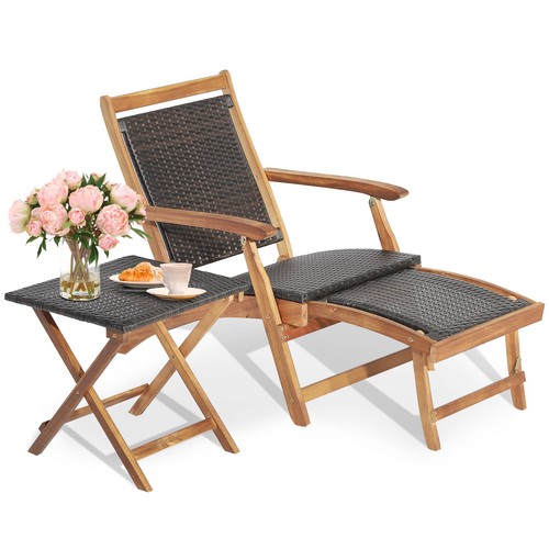 2pcs patio rattan - rattan, folding