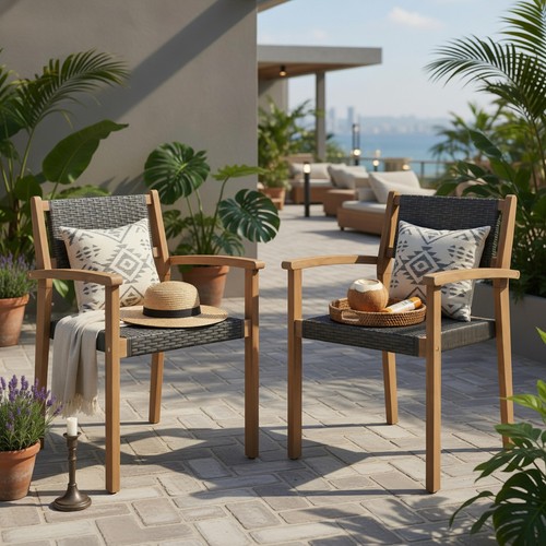 Teak acacia wood - wood, dining