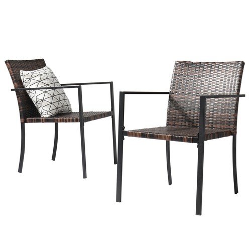 2pcs wicker armchair patio - armchair,