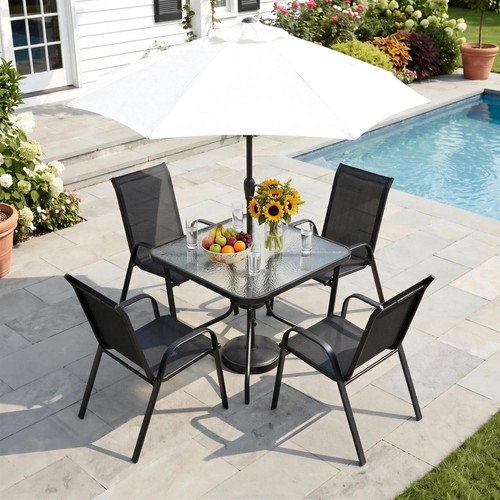 Outdoor patio dining set black - patio,